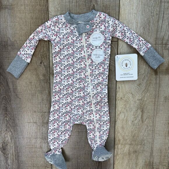 Burt's Bees Other - Burt's Bees Baby Girl Snug Fit Footed Pajama Size 0-3 Months Organic Cotton Pink
